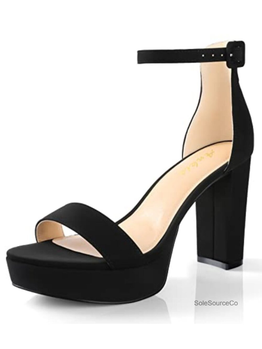 Chunky Platform Heels - Ankle Strap Open Toe Sandals - Memory Foam Padded